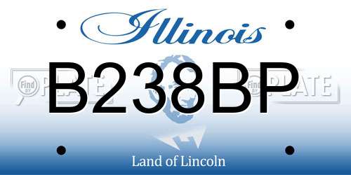 B238BP Illinois License Plate