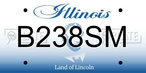 B238SM Illinois License Plate