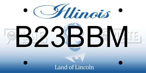 B23BBM Illinois License Plate