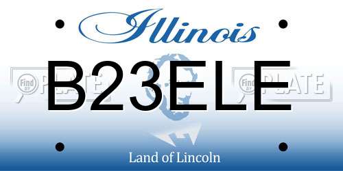 B23ELE Illinois License Plate