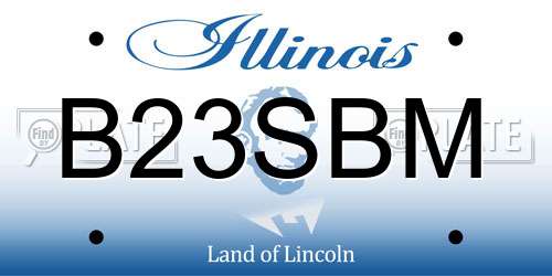 B23SBM Illinois License Plate