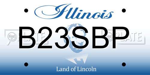 B23SBP Illinois License Plate