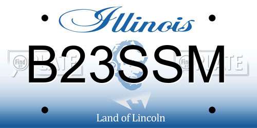 B23SSM Illinois License Plate