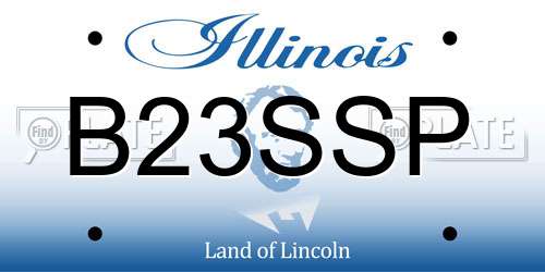 B23SSP Illinois License Plate