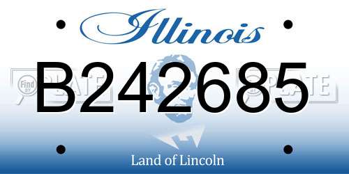 B242685 Illinois License Plate