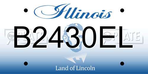 B2430EL Illinois License Plate