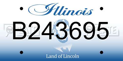 B243695 Illinois License Plate