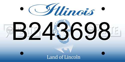 B243698 Illinois License Plate