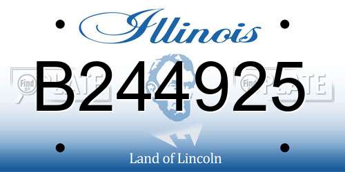B244925 Illinois License Plate