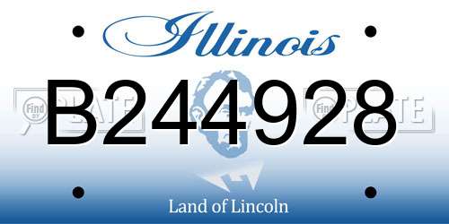 B244928 Illinois License Plate