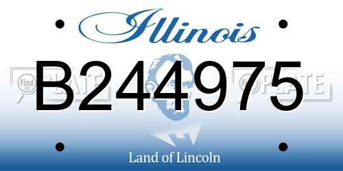 B244975 Illinois License Plate