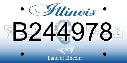 B244978 Illinois License Plate