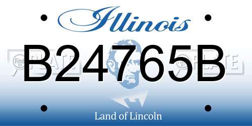 B24765B Illinois License Plate