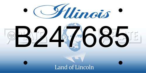 B247685 Illinois License Plate