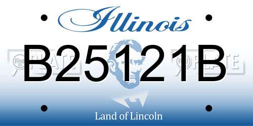B25121B Illinois License Plate