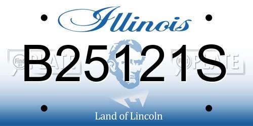 B25121S Illinois License Plate