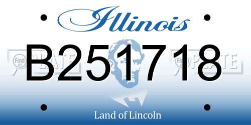 B251718 Illinois License Plate