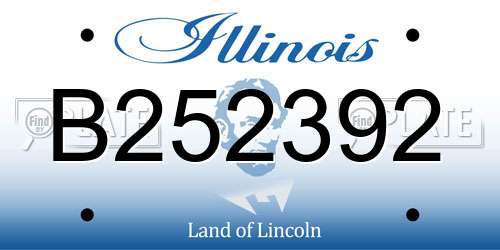 B252392 Illinois License Plate