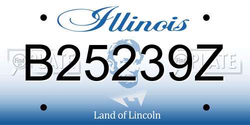 B25239Z Illinois License Plate