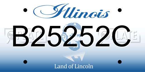 B25252C Illinois License Plate
