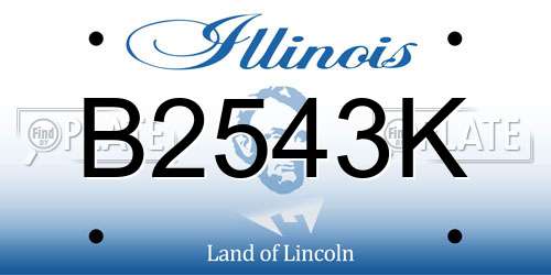 B2543K Illinois License Plate