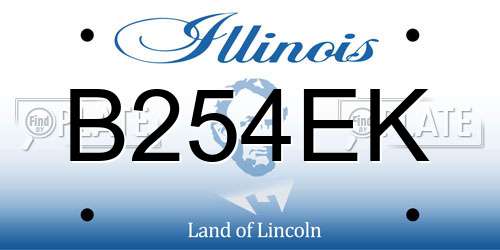 B254EK Illinois License Plate
