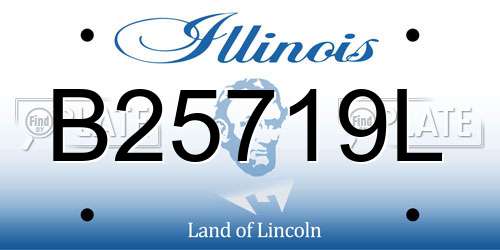 B25719L Illinois License Plate
