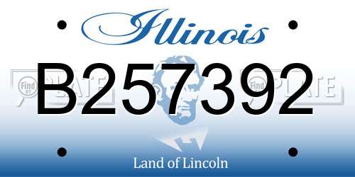 B257392 Illinois License Plate