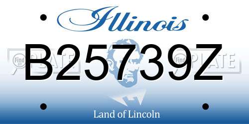 B25739Z Illinois License Plate