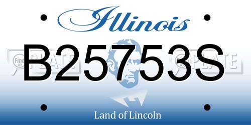B25753S Illinois License Plate