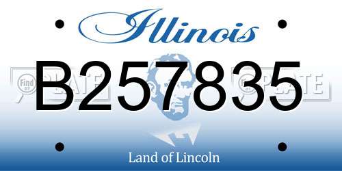 B257835 Illinois License Plate