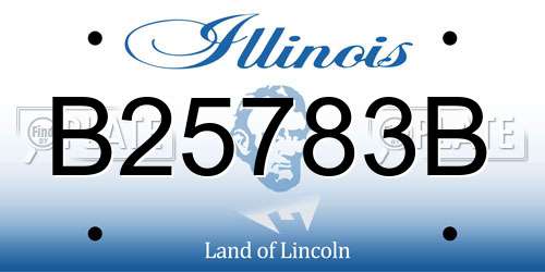 B25783B Illinois License Plate