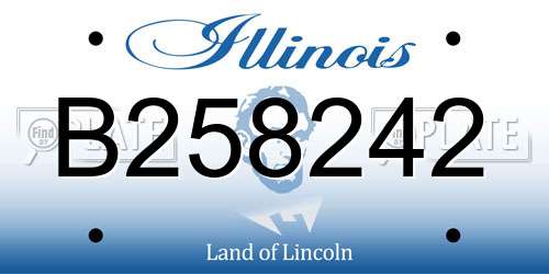 B258242 Illinois License Plate