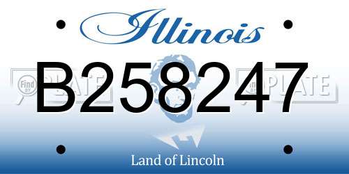 B258247 Illinois License Plate