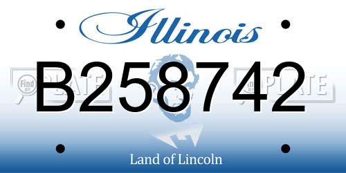 B258742 Illinois License Plate