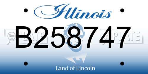 B258747 Illinois License Plate