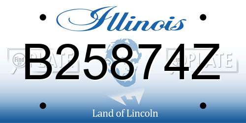 B25874Z Illinois License Plate