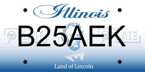 B25AEK Illinois License Plate