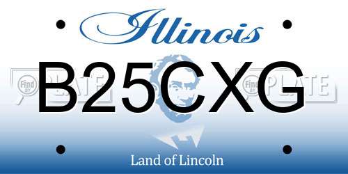 B25CXG Illinois License Plate
