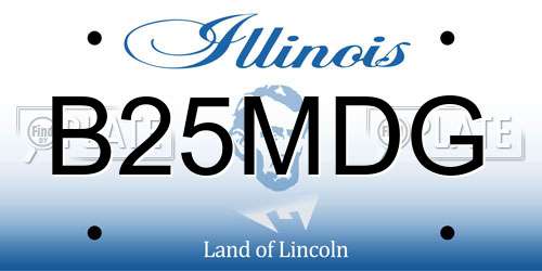 B25MDG Illinois License Plate