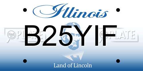B25YIF Illinois License Plate