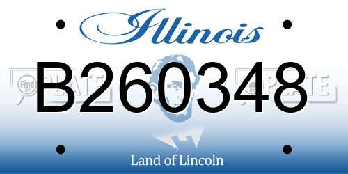 B260348 Illinois License Plate