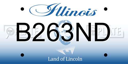 B263ND Illinois License Plate