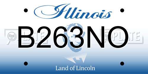B263NO Illinois License Plate