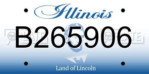 B265906 Illinois License Plate