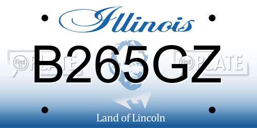 B265GZ Illinois License Plate