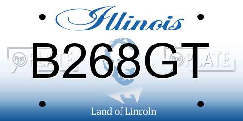 B268GT Illinois License Plate