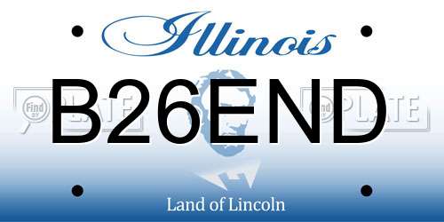 B26END Illinois License Plate
