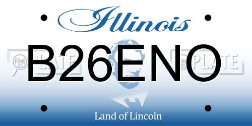 B26ENO Illinois License Plate