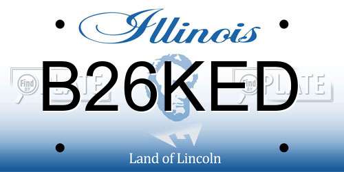 B26KED Illinois License Plate